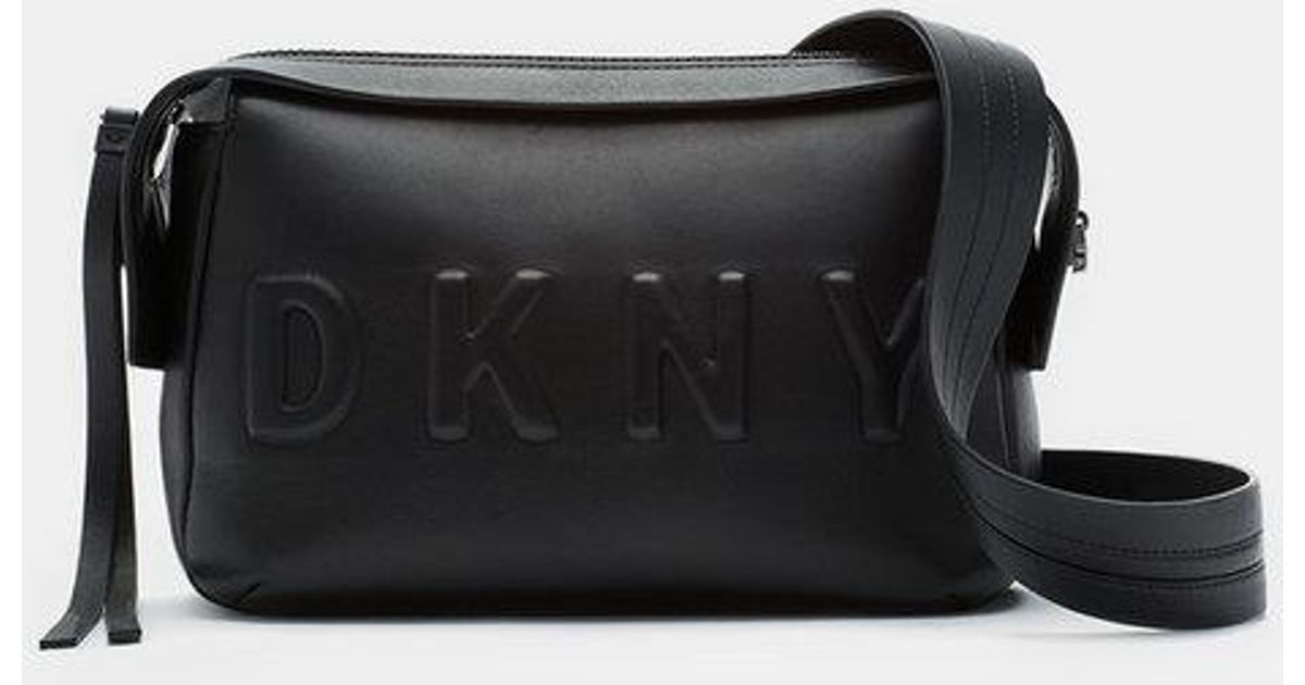 DKNY Neoprene Bonded Lamb Nappa Leather Crossbody in BlackBlack (Black