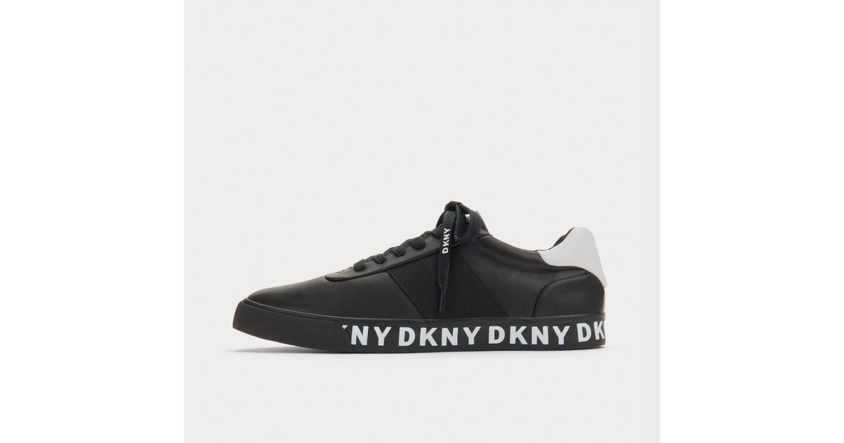 DKNY Leather Blake Sneaker in Black for 