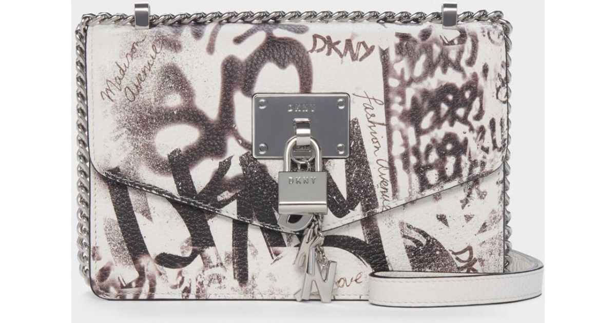 DKNY Elissa Small Graffiti Shoulder Bag in White Combo (White) Lyst