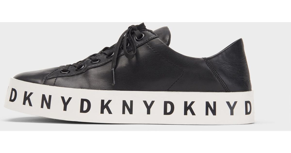 DKNY Banson Leather Sneaker in White - Lyst
