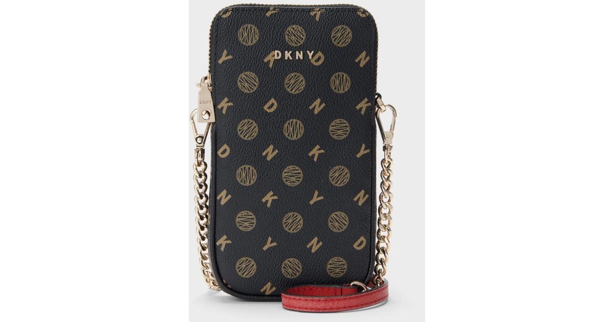 DKNY Heritage Logo Phone Crossbody in Black Lyst