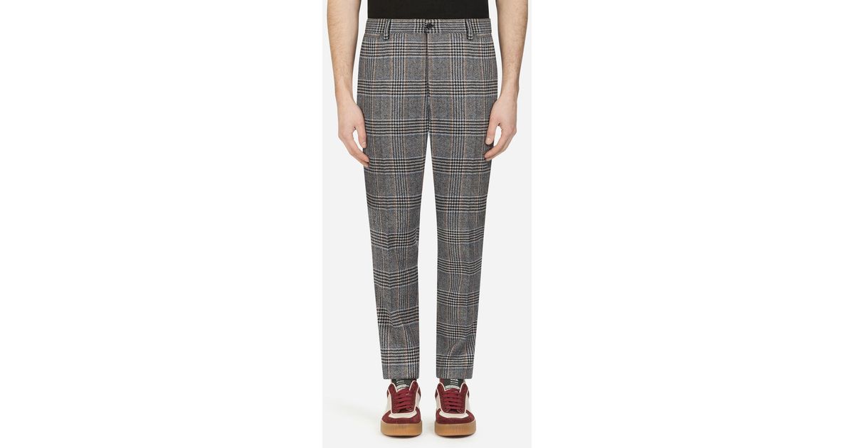 Dolce \u0026 Gabbana Glen Plaid Wool Pants 