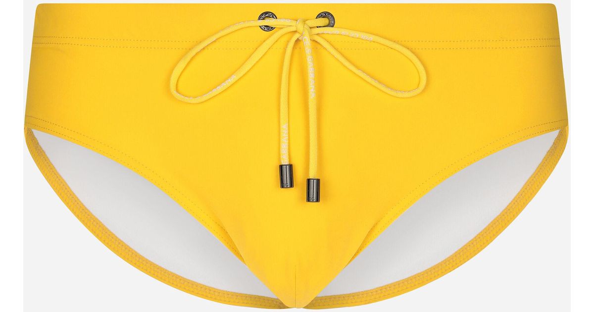 Dolce & Gabbana Swim Briefs With Highcut Leg And Branded Rear