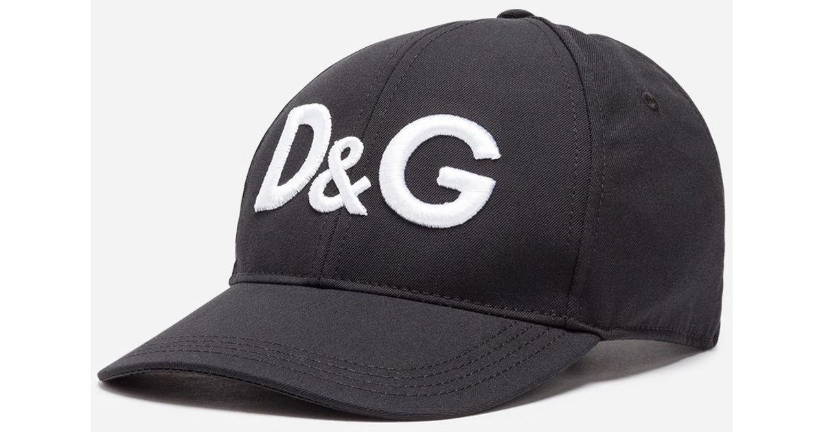 Dolce & Gabbana Black Baseball Cap In Canvas With Logo for men