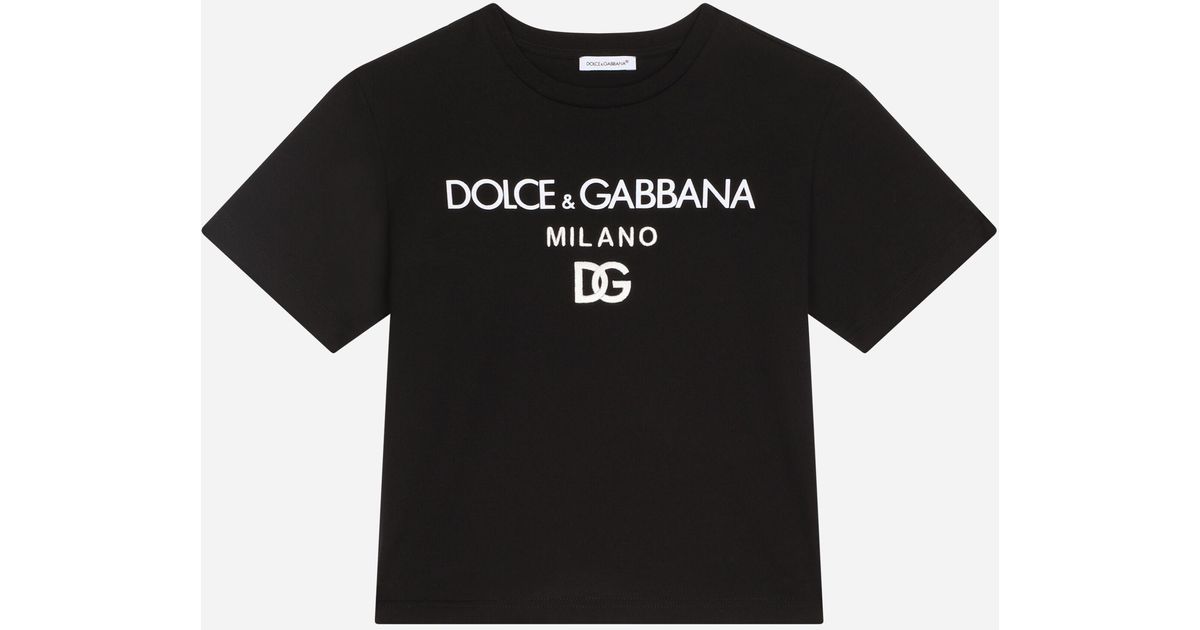 Dolce & Gabbana Cotton Jersey Round-neck T-shirt With Dg Milano ...
