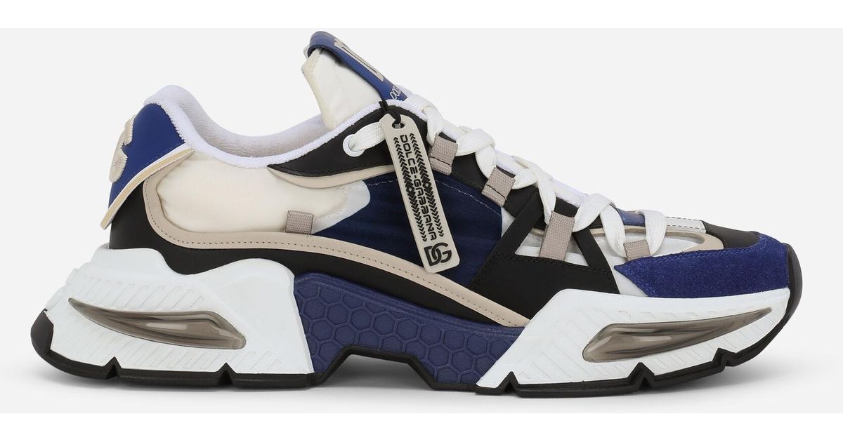 dolce and gabbana mixed material sneakers