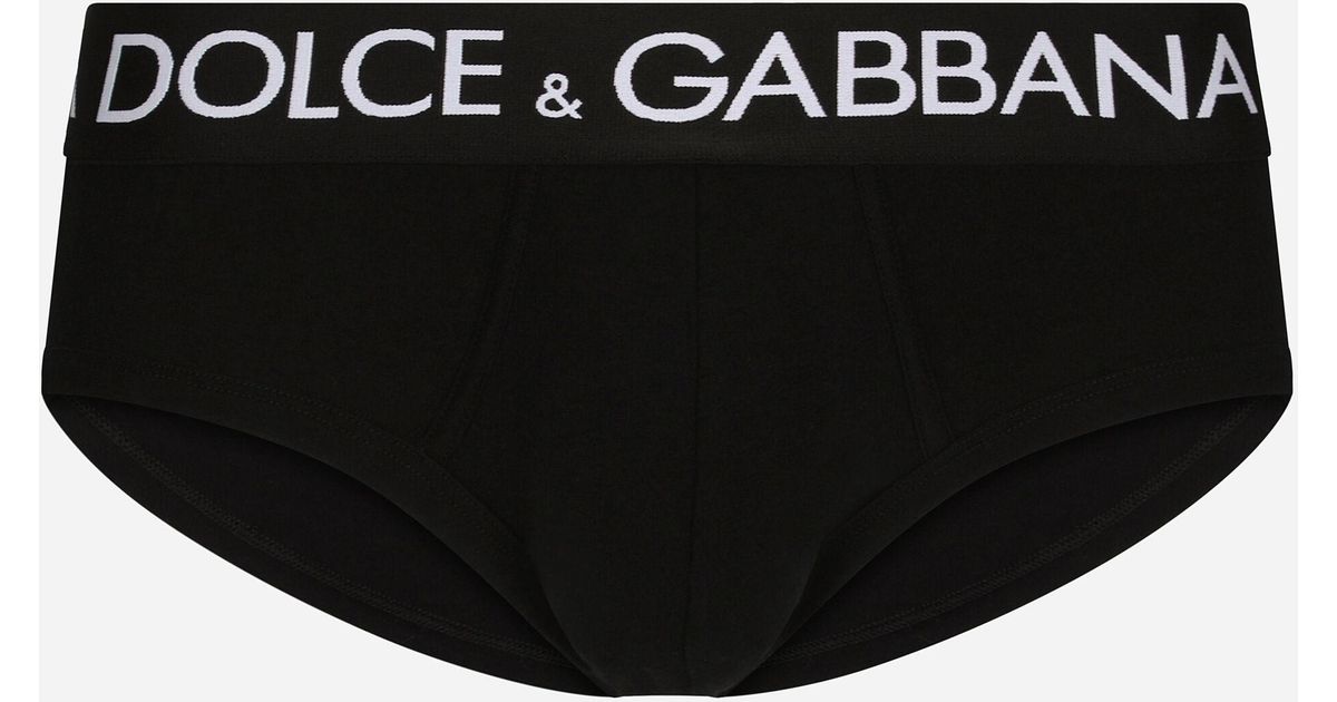 Dolce & Gabbana Two-pack Cotton Jersey Brando Briefs in Black for Men ...