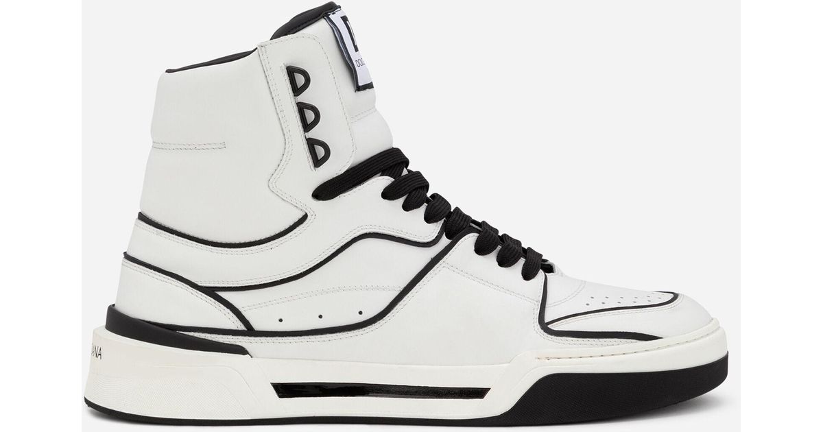 Dolce & Gabbana Leather Calfskin Nappa New Roma Mid-top Sneakers in