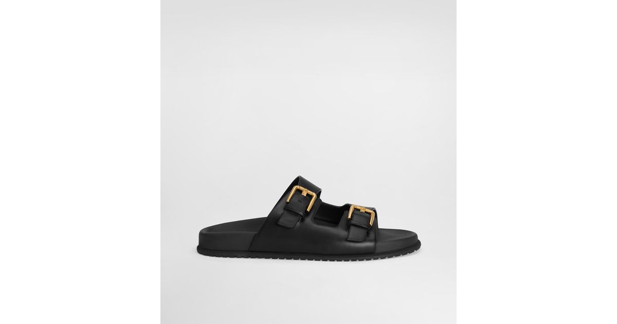 【DOLCE & GABBANA】スライドサンダル カーフスキン ブラックのウィメンズ カーフスキン スライドサンダル
