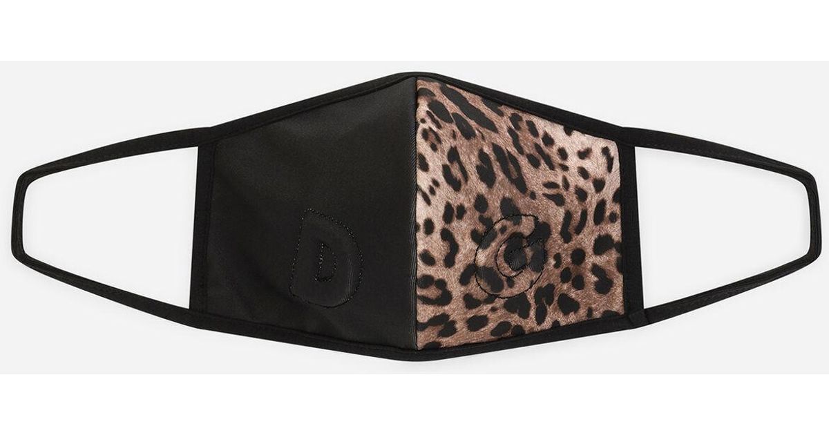 Dolce & Gabbana Cotton Leopard-print Face Mask in Black for Men - Lyst