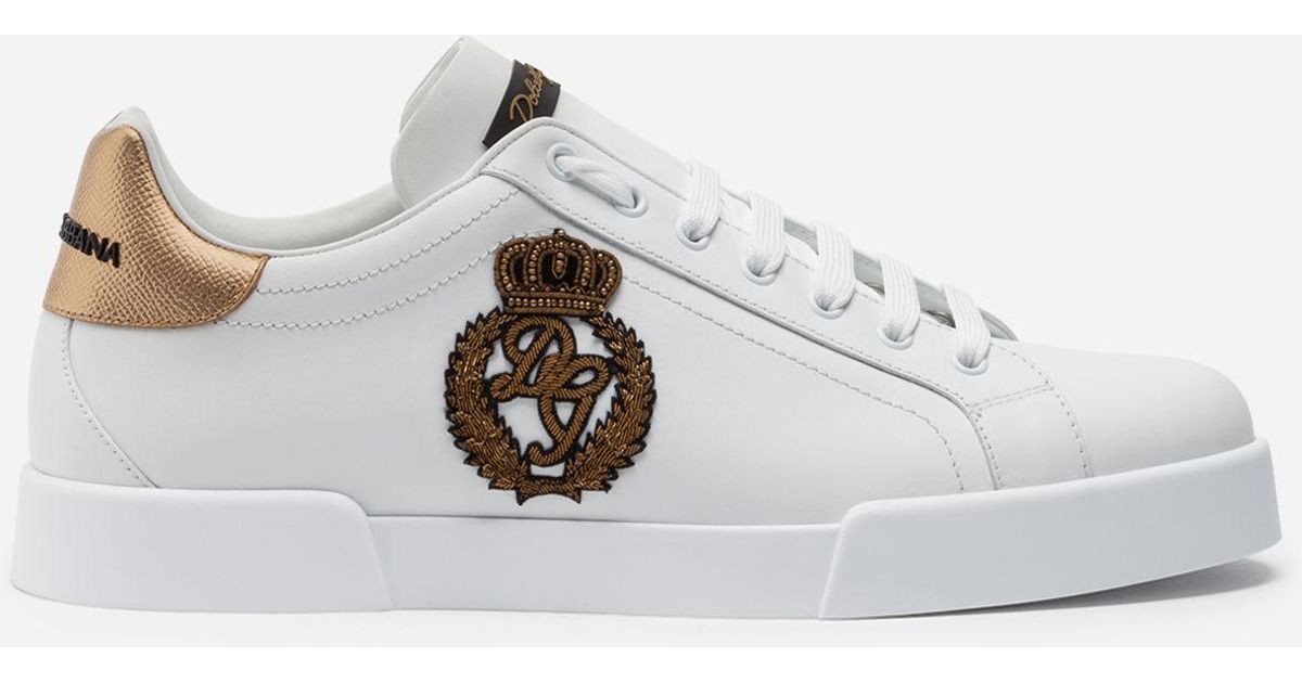 calfskin nappa portofino sneakers with crown patch