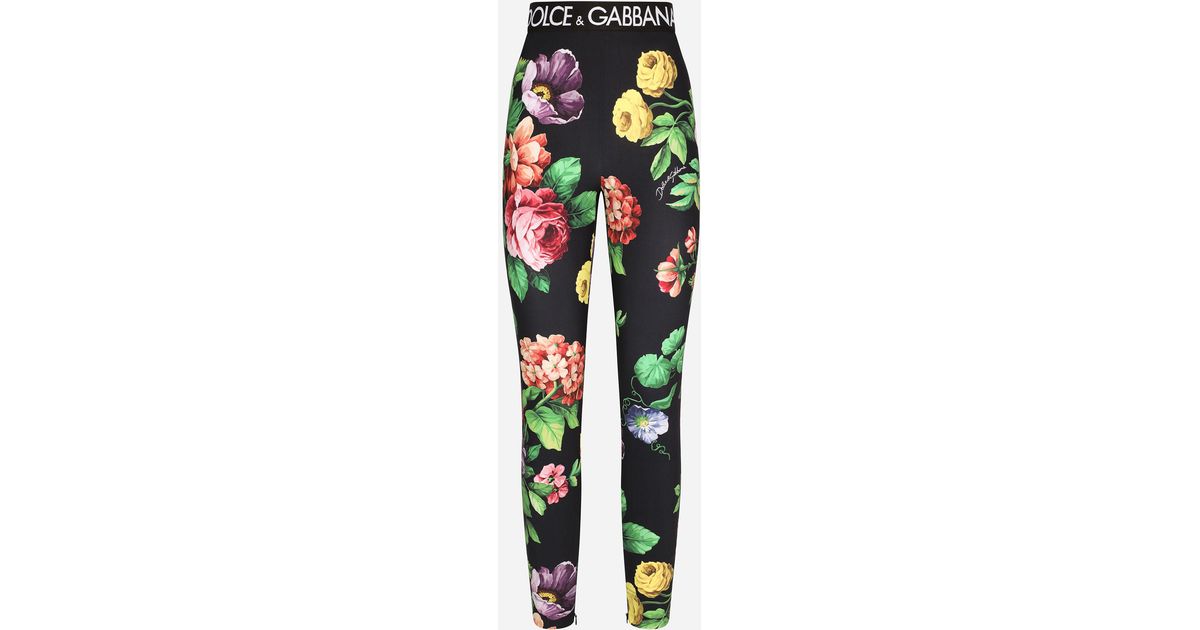 Dolce & Gabbana Power Jersey leggings With Floral Print