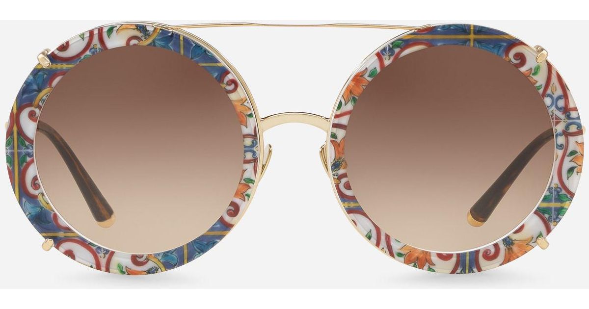 Gabbana Round Clip-on Sunglasses 