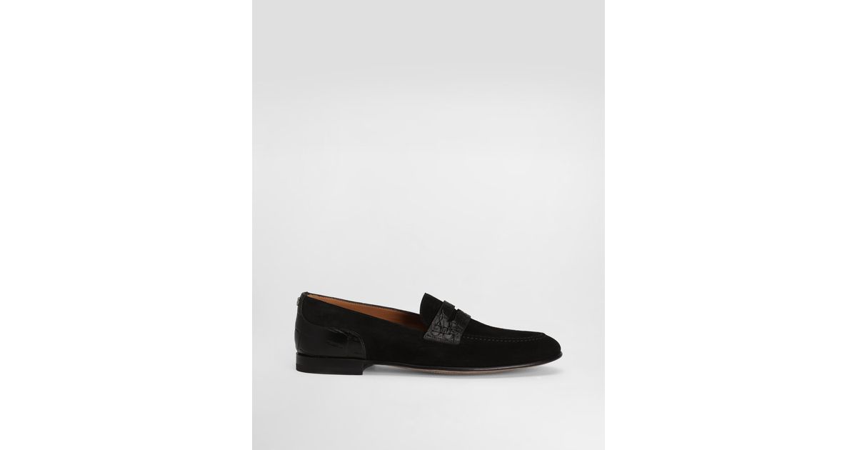 Alagator Slippers Dolce & Gabbana Split Calfskin And Alligator Slippers in White for Men ...