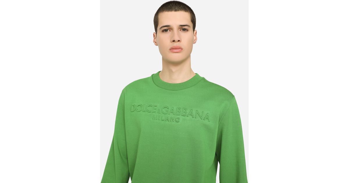 Dolce & Gabbana Technical Jersey Sweatshirt With Embossed Dg Logo in ...