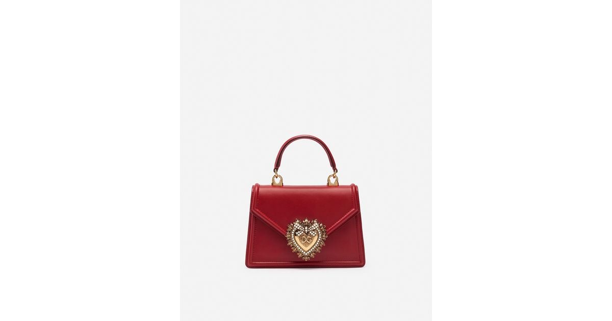 Dolce & Gabbana Leather Medium Devotion Bag in Red - Save 21% | Lyst