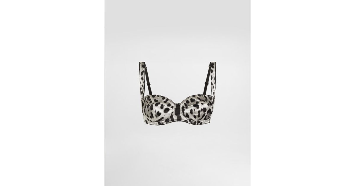 Dolce & Gabbana レオパードプリント サテン バルコネットブラ