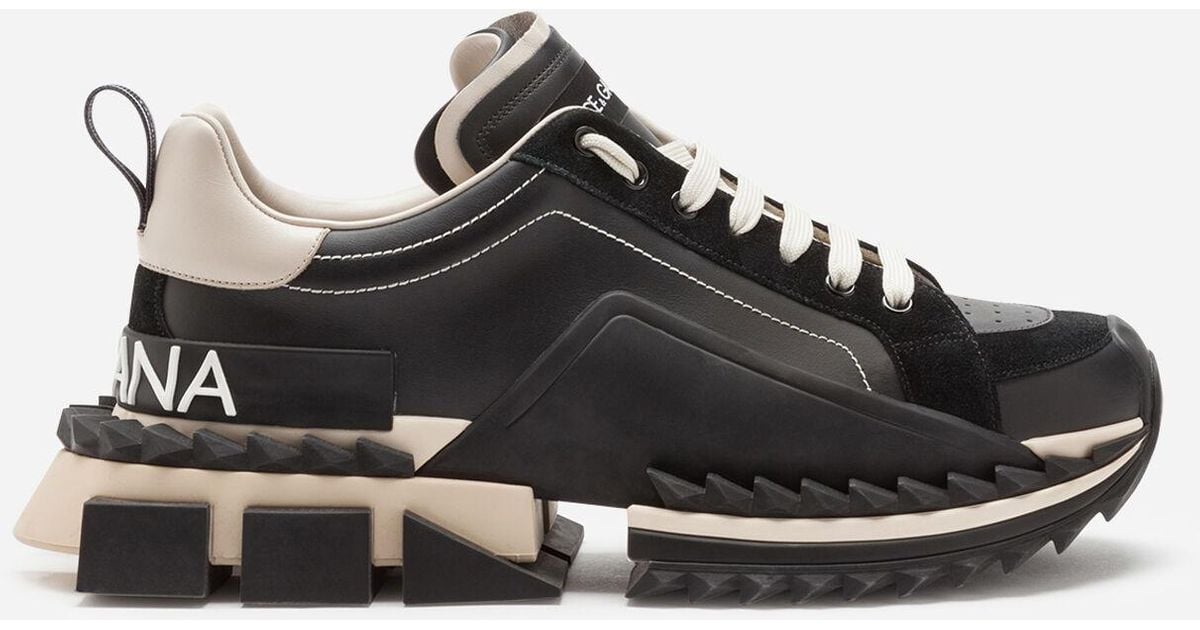 Dolce & Gabbana Leather Two-tone Super King Sneakers in Black for Men ...