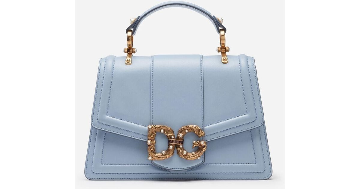 Dolce & Gabbana Dg Amore Bag In Calfskin in Blue | Lyst