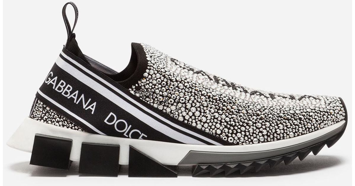 dolce and gabbana sorrento sneakers with rhinestones