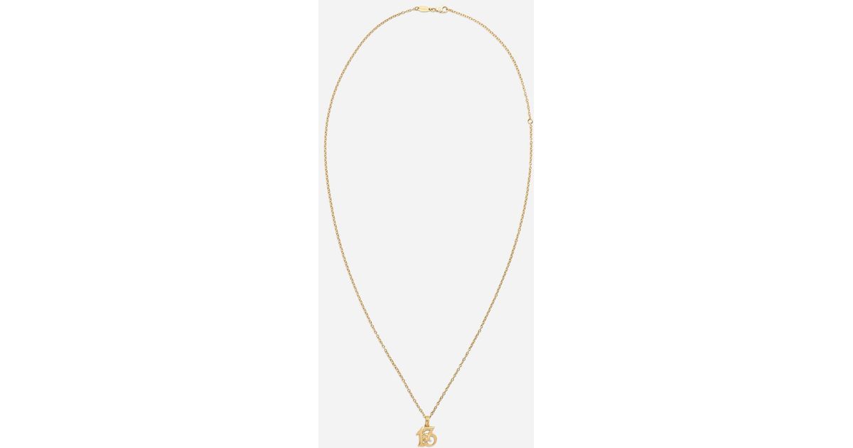 13 Pendant On Yellow Gold Chain 
