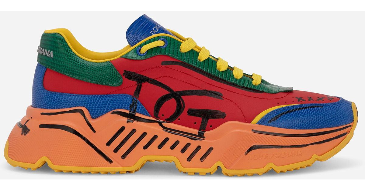 daymaster mixed leather runner sneakers