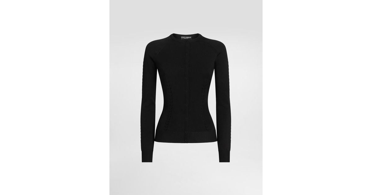 Dolce & Gabbana Viscose Cardigan in Black | Lyst