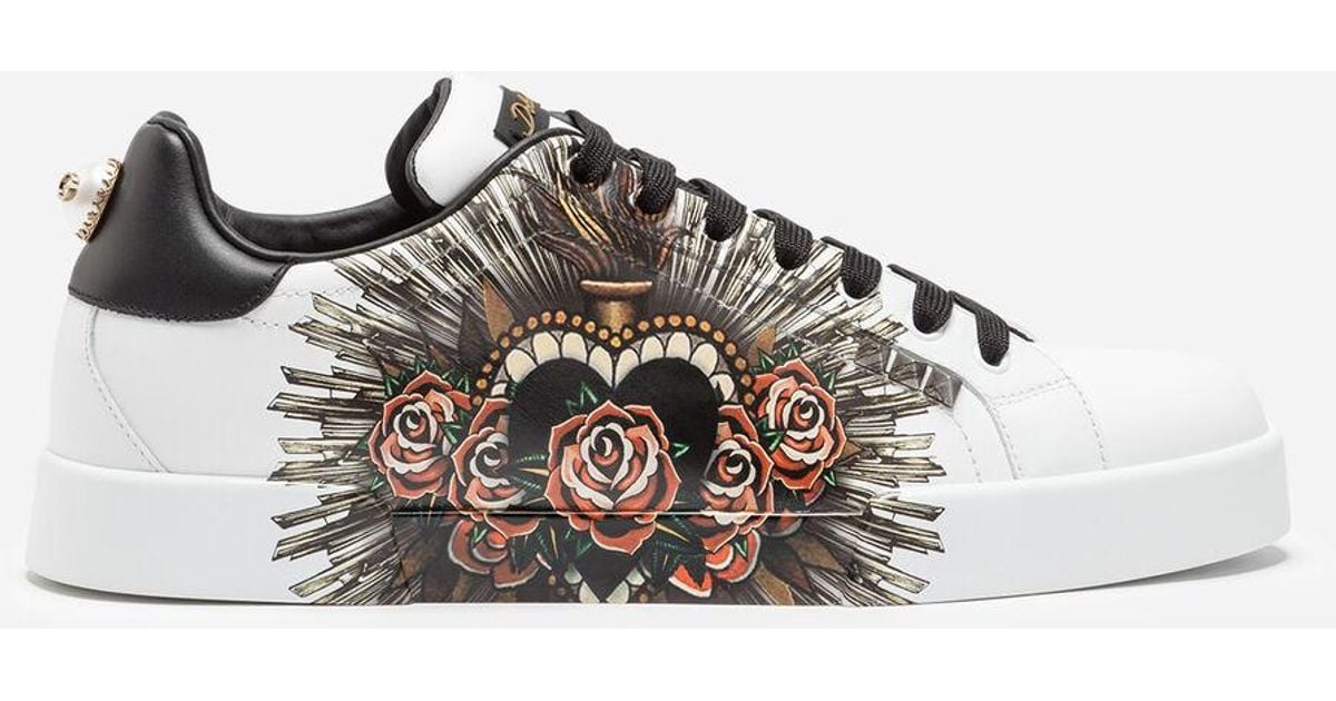 printed calfskin portofino sneakers