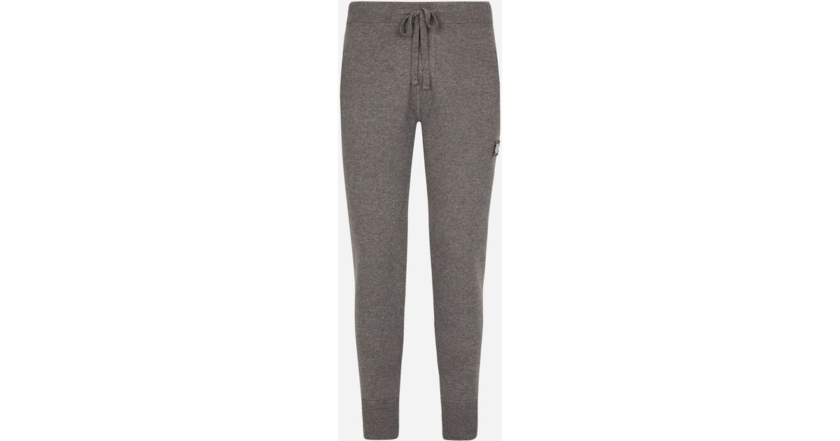 Dolce & Gabbana Wool And Cashmere Knit jogging Pants in Gray for Men | Lyst