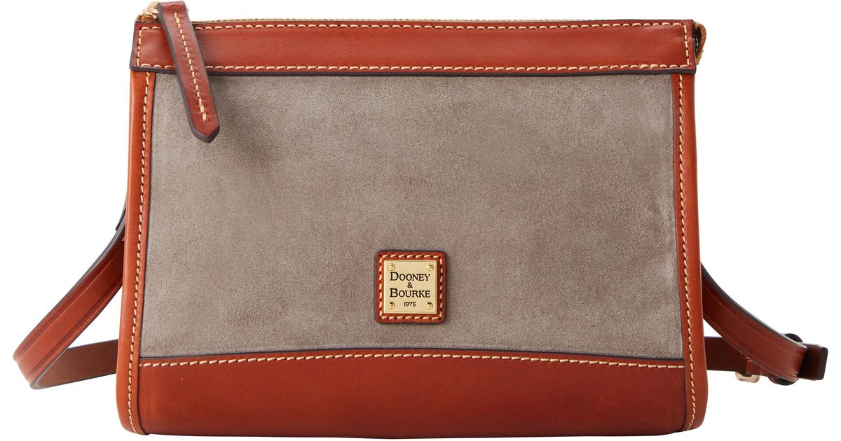 Dooney & Bourke Suede Zip Crossbody in Grey (Gray) Lyst