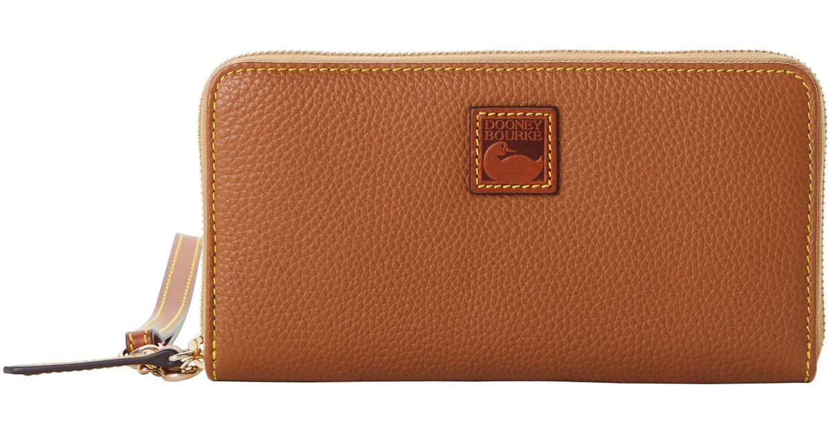 Dooney Bourke Leather Pebble Grain Large Zip Around Wristlet In Dooney Bourke Leather Pebble Grain Large Zip Around Wristlet In