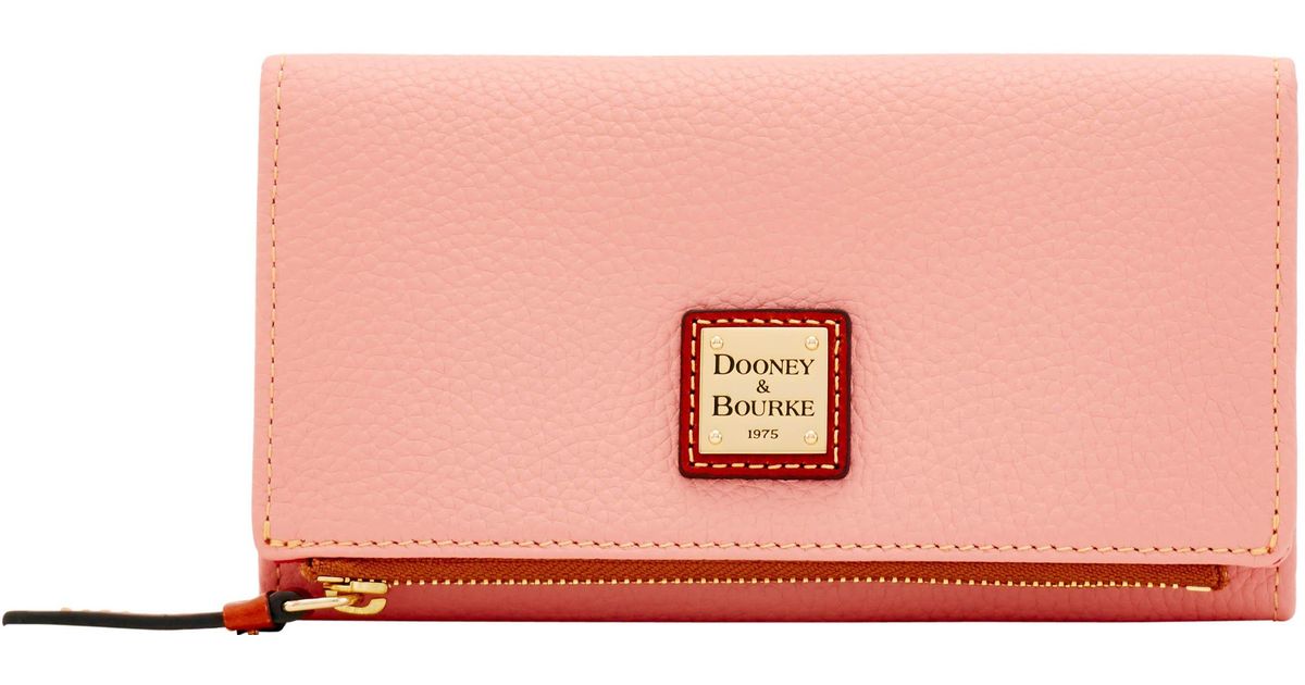 Dooney & Bourke Pebble Grain Foldover Wallet in Pink Lyst