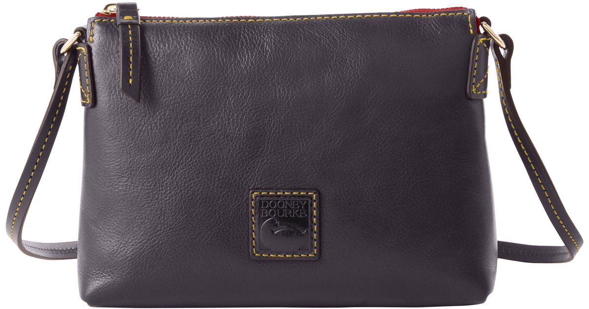 Dooney & Bourke Leather Florentine Crossbody Pouchette in Navy (Blue