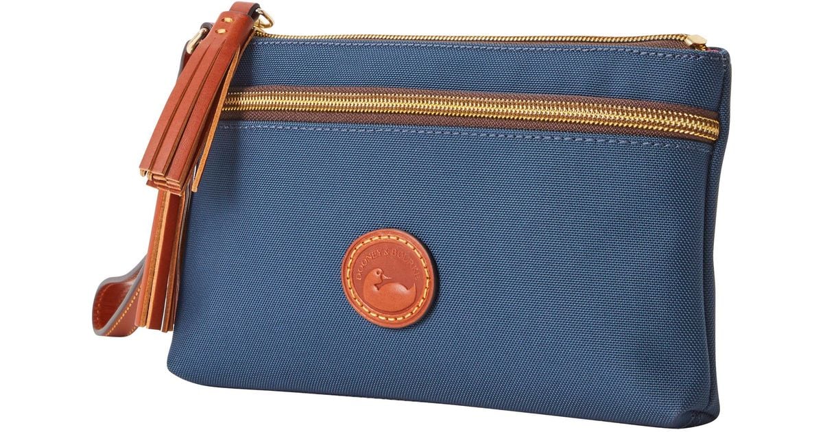 Dooney & Bourke Synthetic Nylon Double Zip Wristlet in Navy (Blue) Lyst