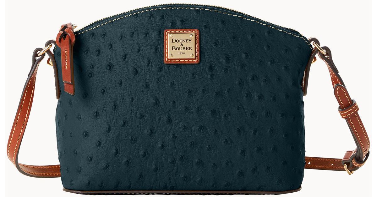Dooney & Bourke Leather Ostrich Suki Crossbody in Black (Blue) Save 25 Lyst