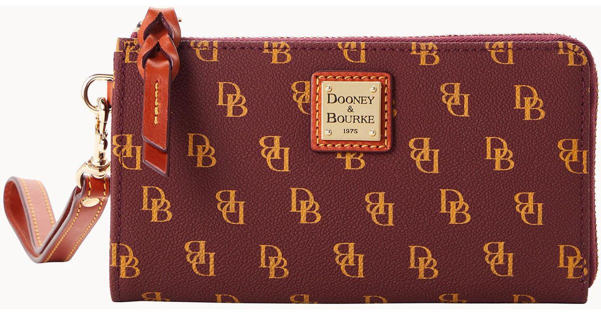 Dooney & Bourke Cotton Gretta Folded Zip Wristlet in Bordeaux (Red) Lyst