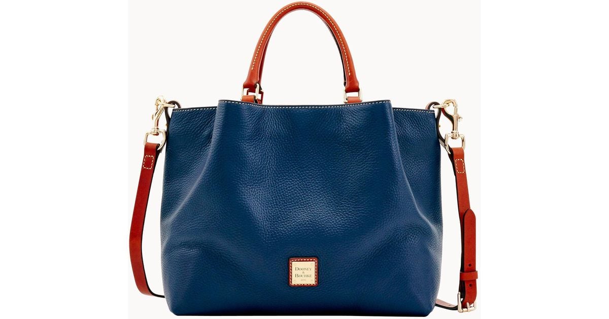 Dooney & Bourke Leather Pebble Grain Large Barlow in Midnight Blue