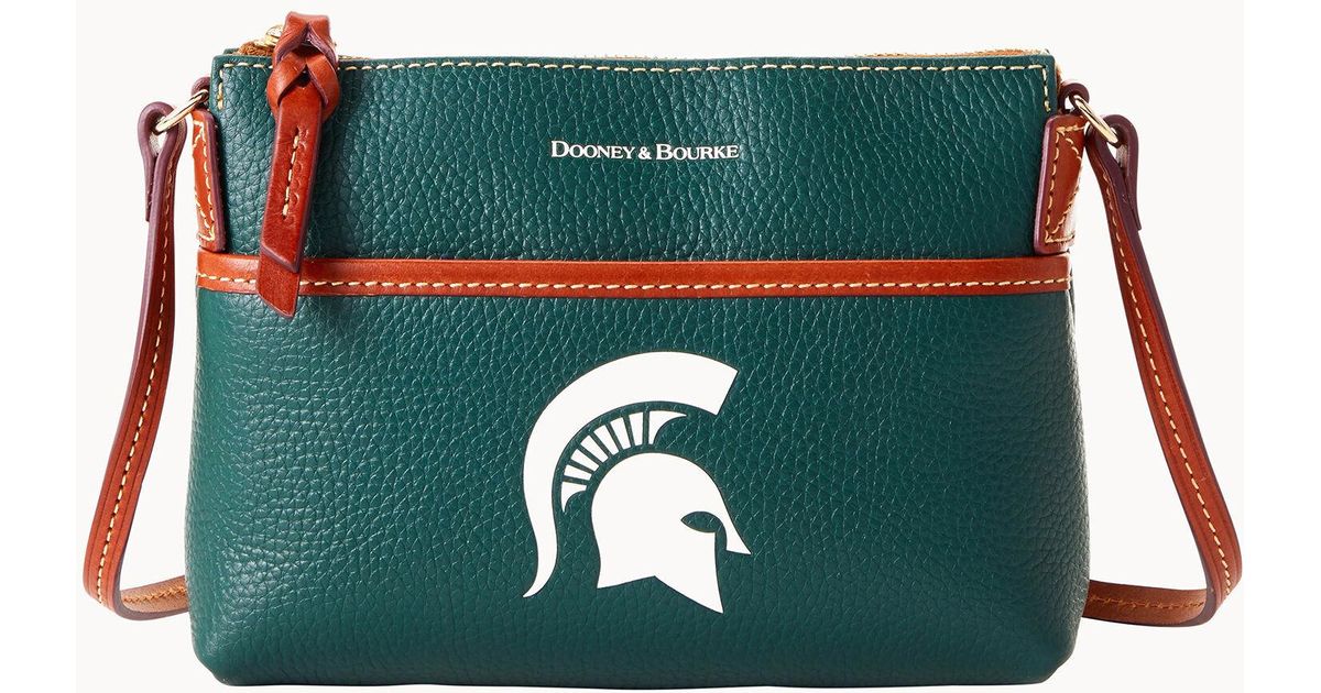 Dooney & Bourke Leather Ncaa Michigan State Ginger Crossbody in Green