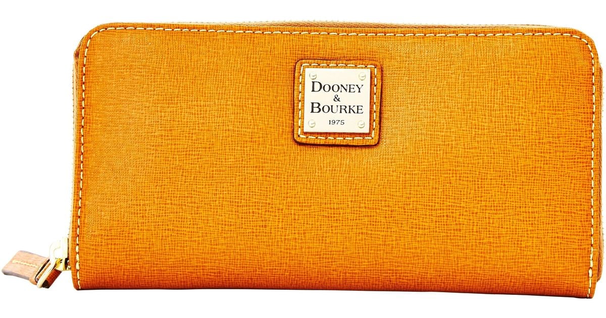 Dooney & Bourke Saffiano Large Zip Around Wallet in Natural Lyst