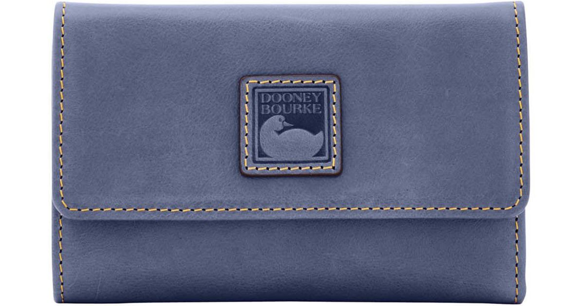 Dooney & Bourke Leather Florentine Flap Wallet in Steel Blue (Blue) Lyst