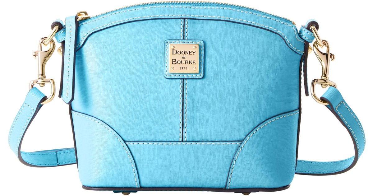 Dooney & Bourke Cotton Saffiano Mini Domed Crossbody in Light Blue