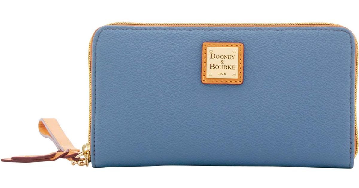 Dooney & Bourke Cotton Eva Braid Large Zip Around Wristlet in Steel