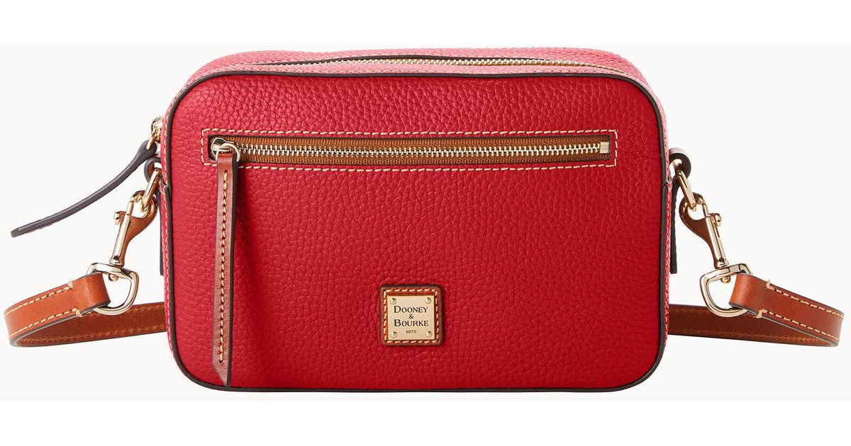 Dooney & Bourke Leather Pebble Grain Camera Zip Crossbody in Red Lyst