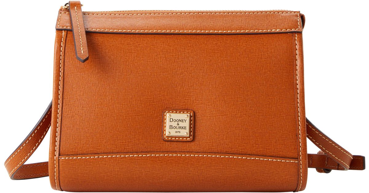 Dooney & Bourke Leather Saffiano Zip Crossbody in Natural Lyst