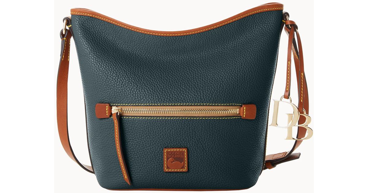 Dooney & Bourke Leather Pebble Grain Zip Sac in Forest (Blue) Lyst