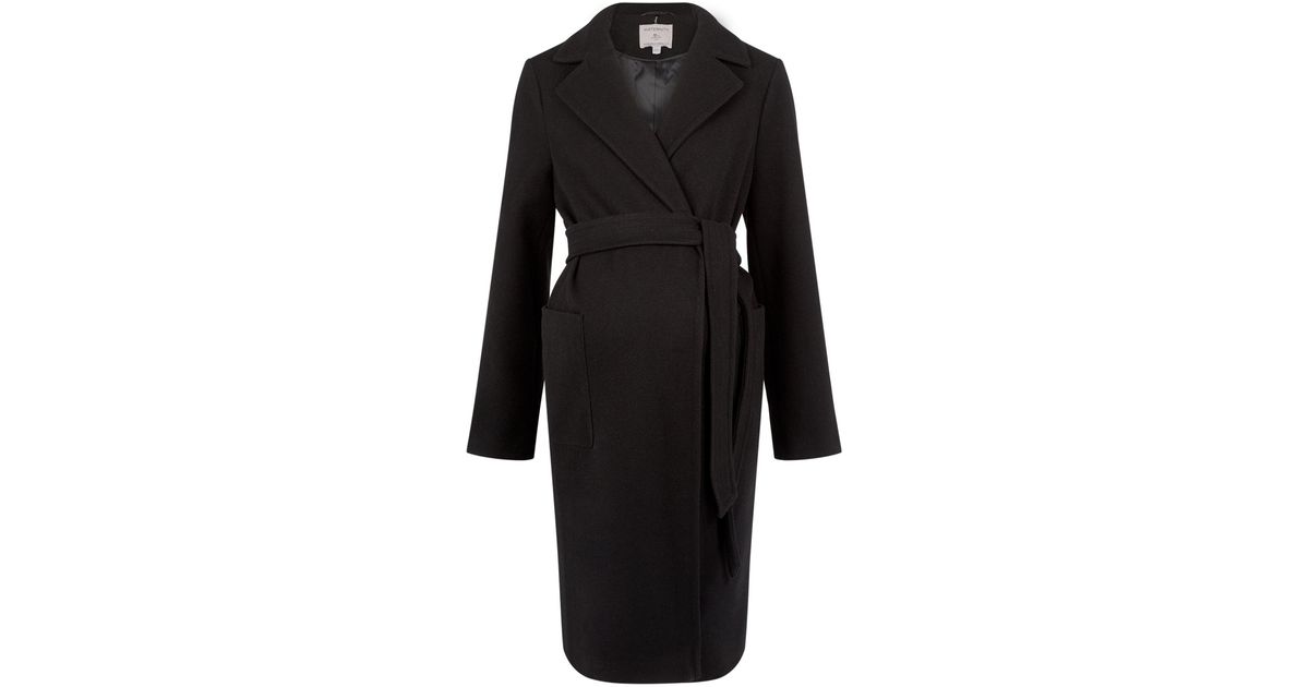 dorothy perkins black wrap coat