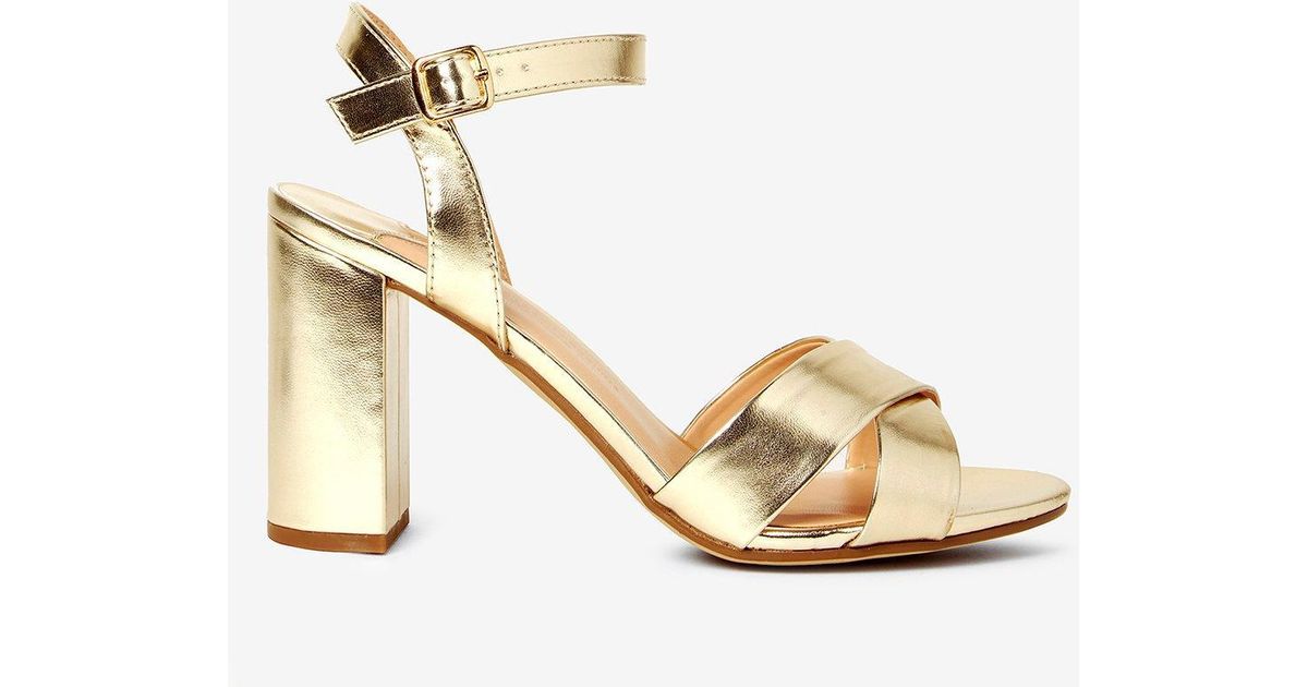 gold heeled sandals wide fit