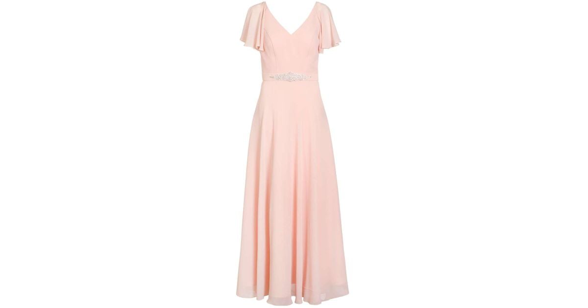 quiz pink chiffon maxi dress Off 78%