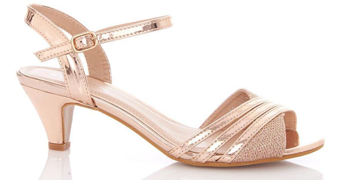quiz rose gold metallic sandals