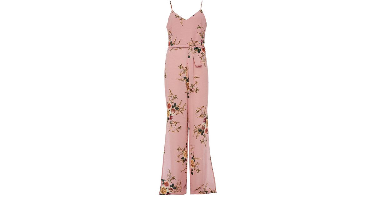 pink flower jumpsuit